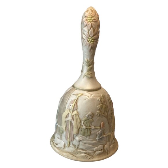 Lefton 8" NATIVITY Christmas Bell Hand Painted 1982 Christopher Collection - Picture 4 of 7